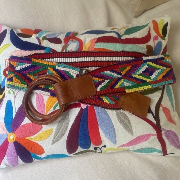 embroidery belt multi color handmade in guatemala, size S, waistline - Picture 7 of 8